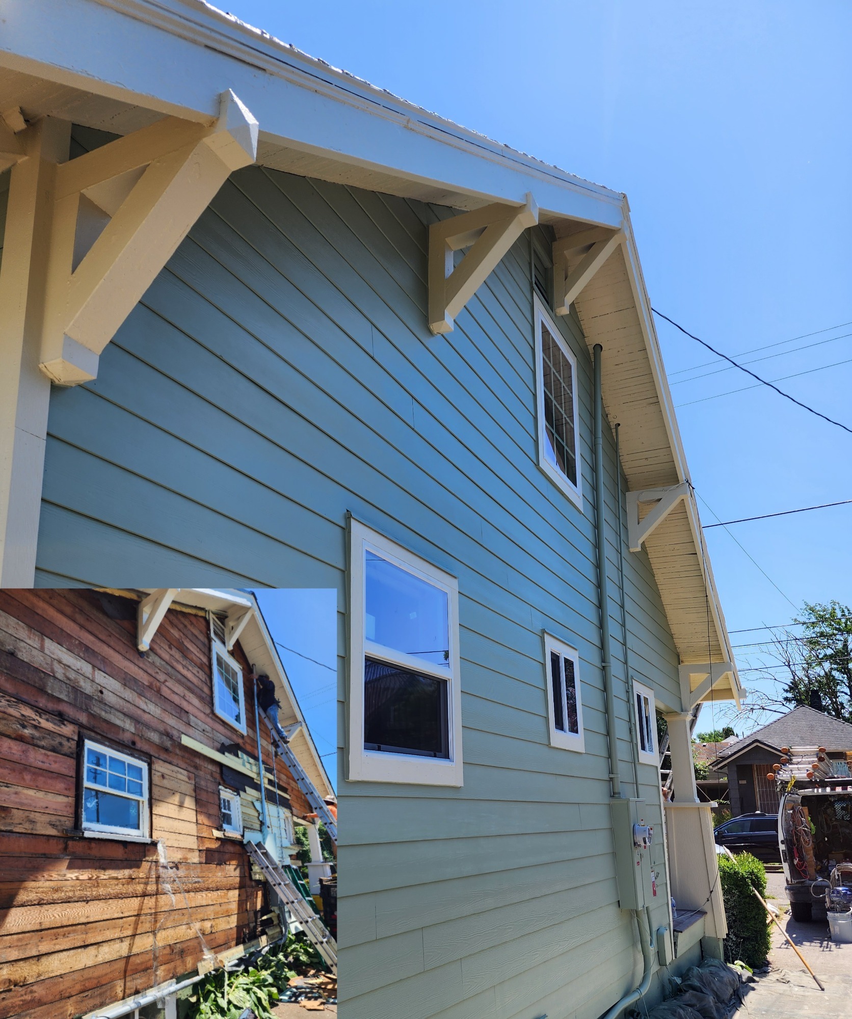 House exterior with blue siding